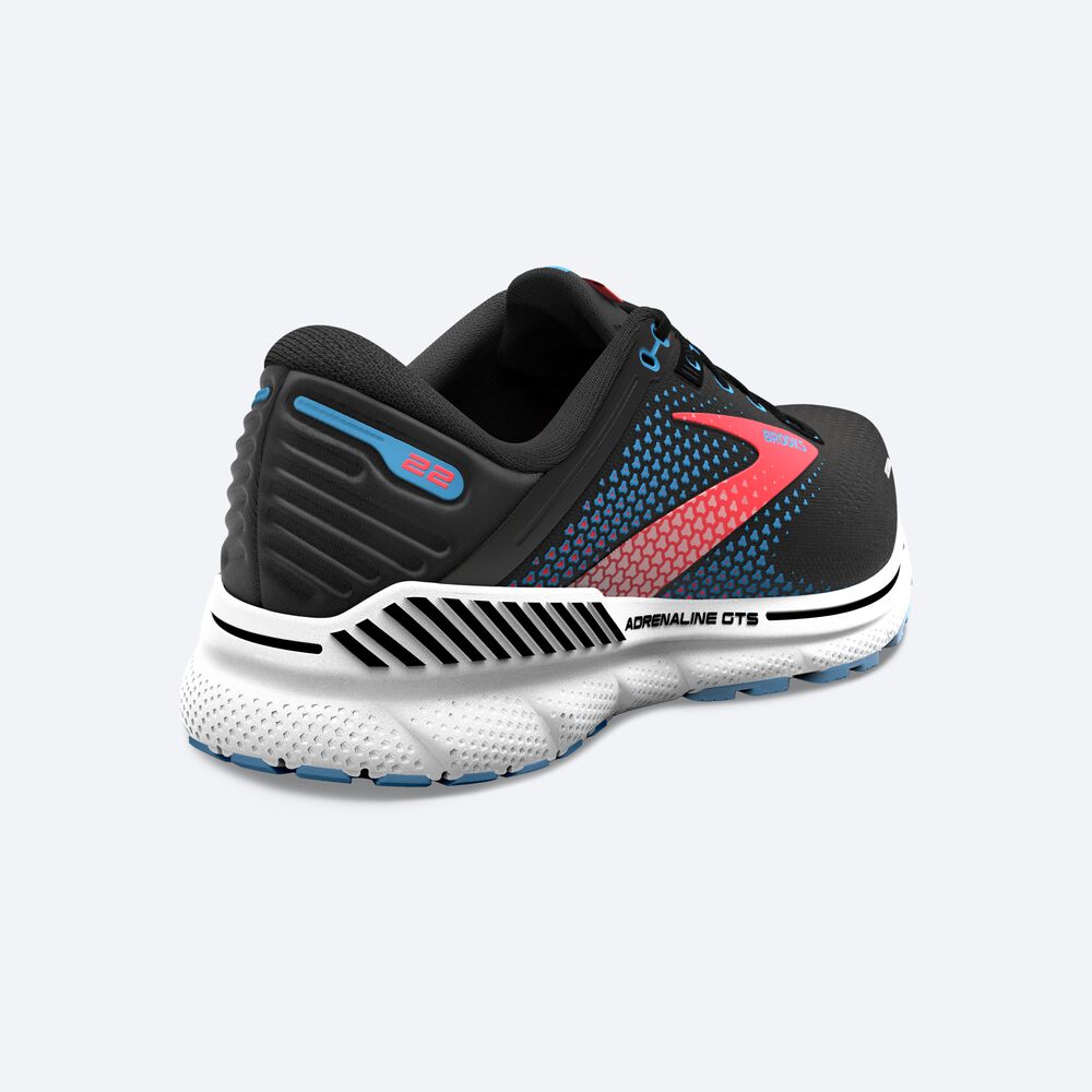 Brooks Adrenaline GTS 22 Női Futócipő Fekete/Kék/Korall | HU791526