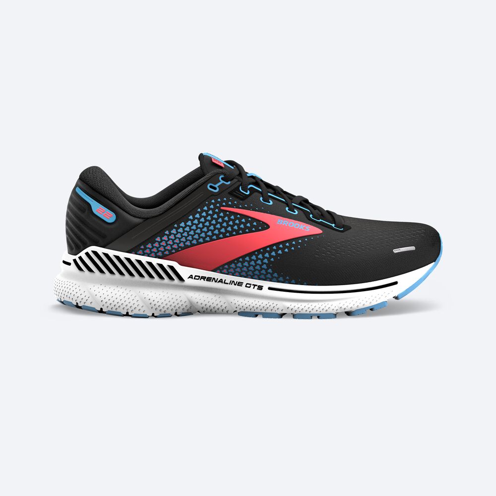 Brooks Adrenaline GTS 22 Női Futócipő Fekete/Kék/Korall | HU791526