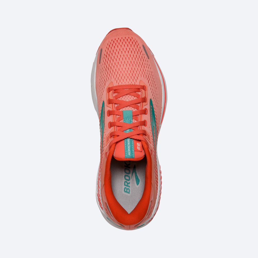 Brooks Adrenaline GTS 22 Női Futócipő Korall/Fehér | HU293617