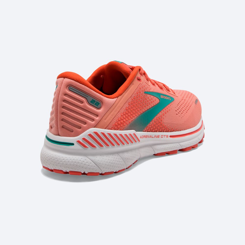 Brooks Adrenaline GTS 22 Női Futócipő Korall/Fehér | HU293617