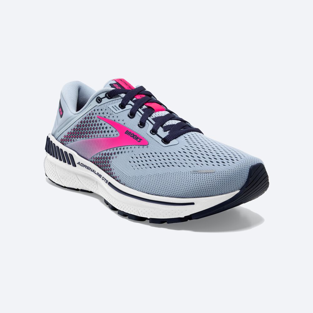 Brooks Adrenaline GTS 22 Női Futócipő Kék/Sötétkék/Rózsaszín | HU139587