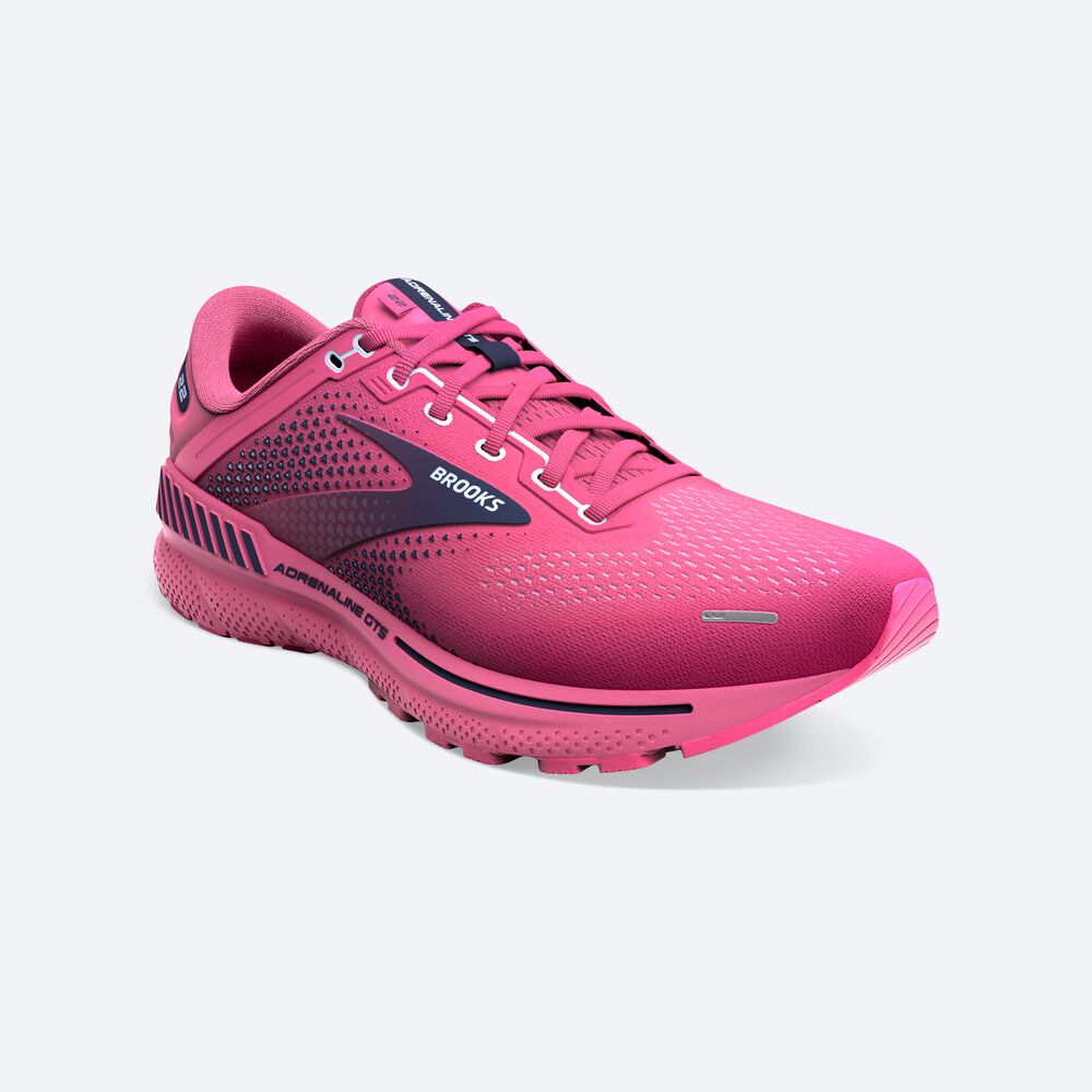 Brooks Adrenaline GTS 22 Női Futócipő Rózsaszín/Sötétkék/Kék | HU726980