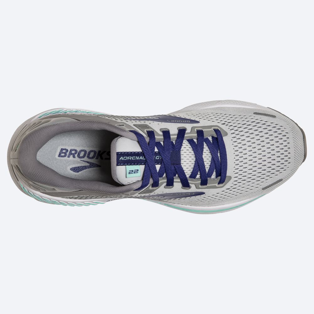 Brooks Adrenaline GTS 22 Női Futócipő Szürke/Kék/Zöld | HU462385