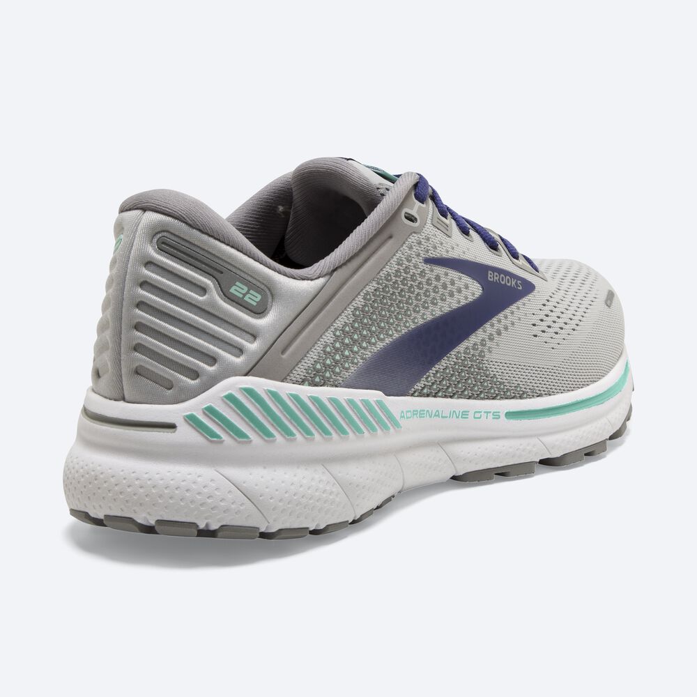 Brooks Adrenaline GTS 22 Női Futócipő Szürke/Kék/Zöld | HU462385