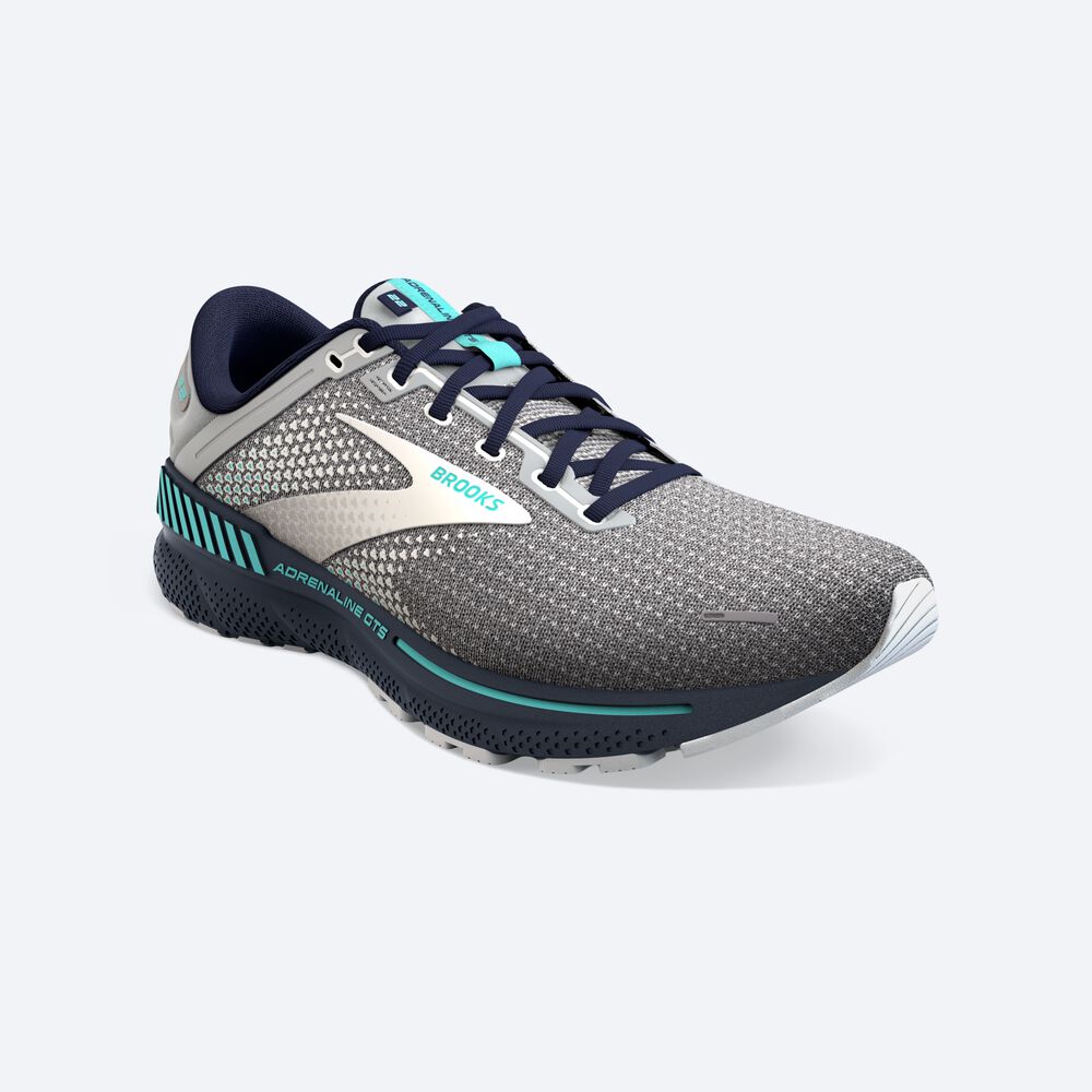 Brooks Adrenaline GTS 22 Női Futócipő Szürke/Sötétkék | HU573692