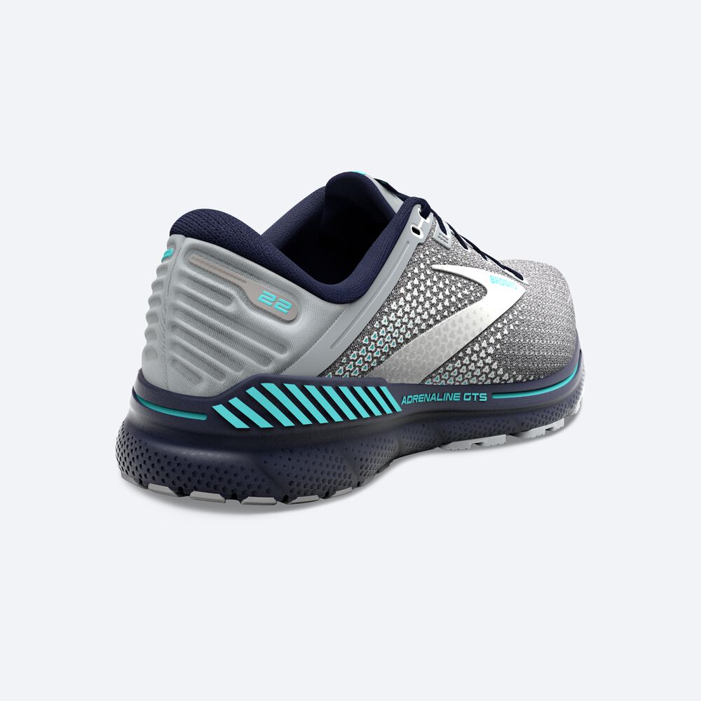 Brooks Adrenaline GTS 22 Női Futócipő Szürke/Sötétkék | HU573692