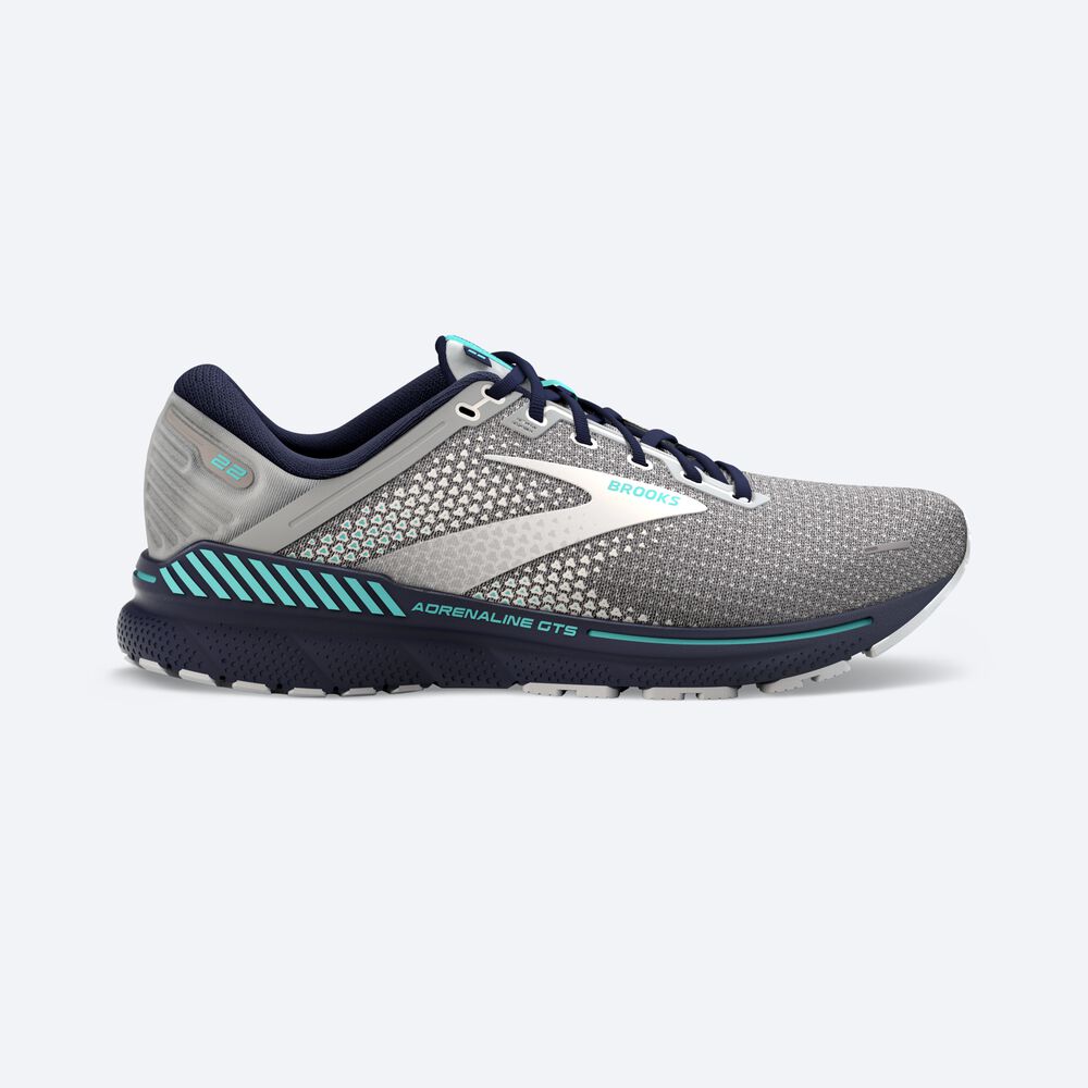 Brooks Adrenaline GTS 22 Női Futócipő Szürke/Sötétkék | HU573692