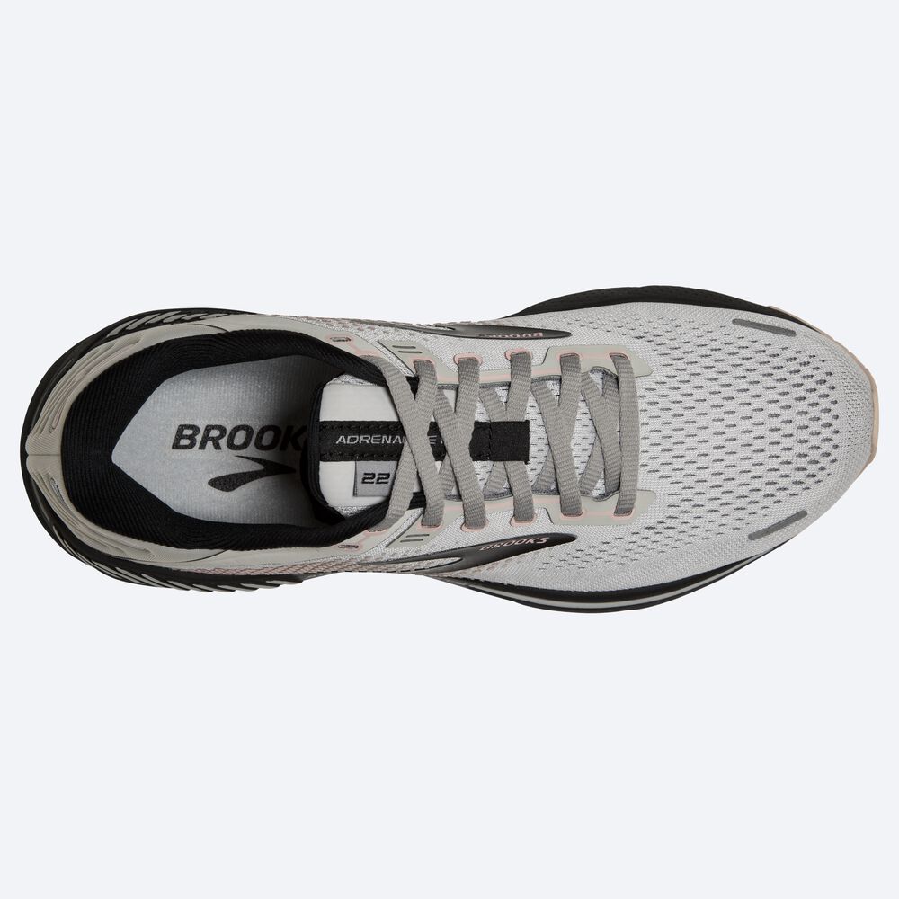 Brooks Adrenaline GTS 22 Női Futócipő Szürke/Rózsaszín/Fekete | HU604738