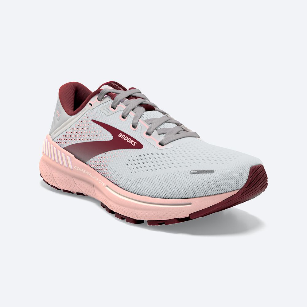 Brooks Adrenaline GTS 22 Női Futócipő Szürke/Rózsaszín/Barna | HU638504