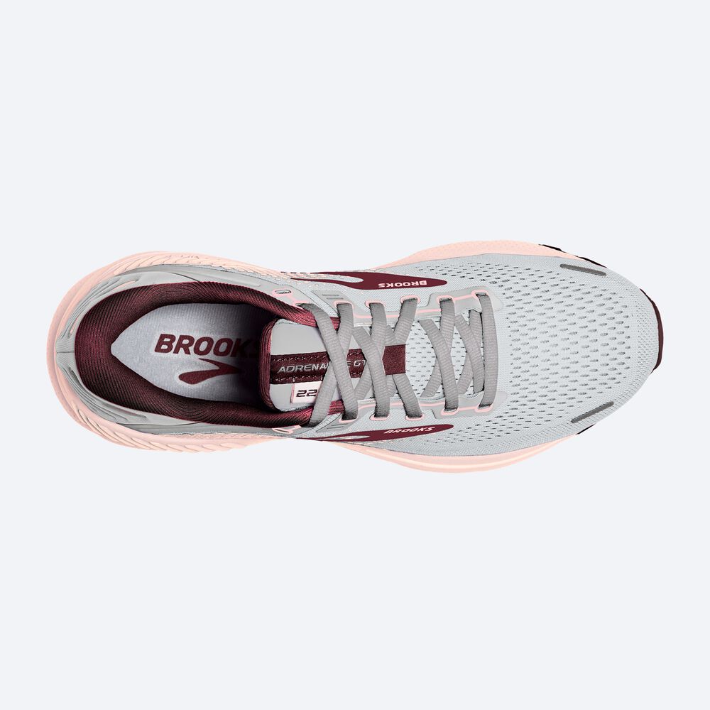 Brooks Adrenaline GTS 22 Női Futócipő Szürke/Rózsaszín/Barna | HU638504