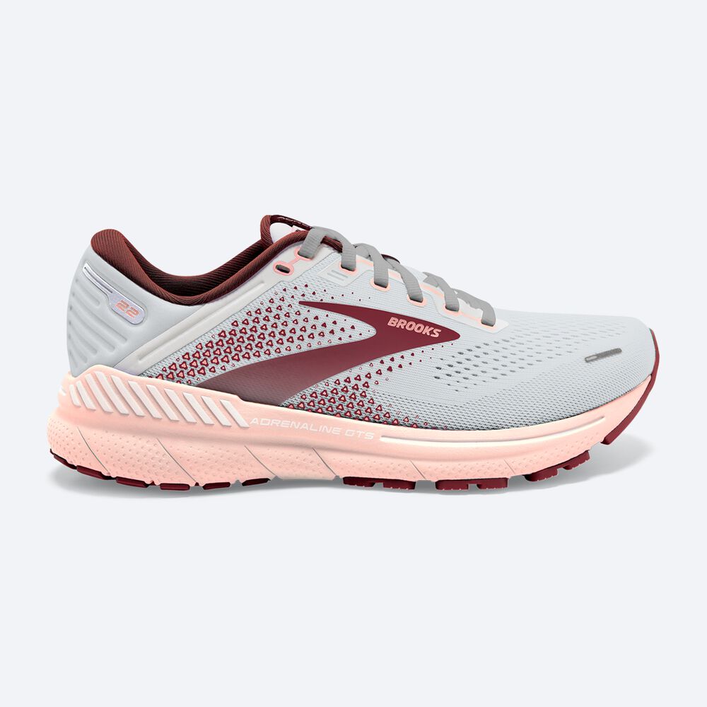 Brooks Adrenaline GTS 22 Női Futócipő Szürke/Rózsaszín/Barna | HU638504