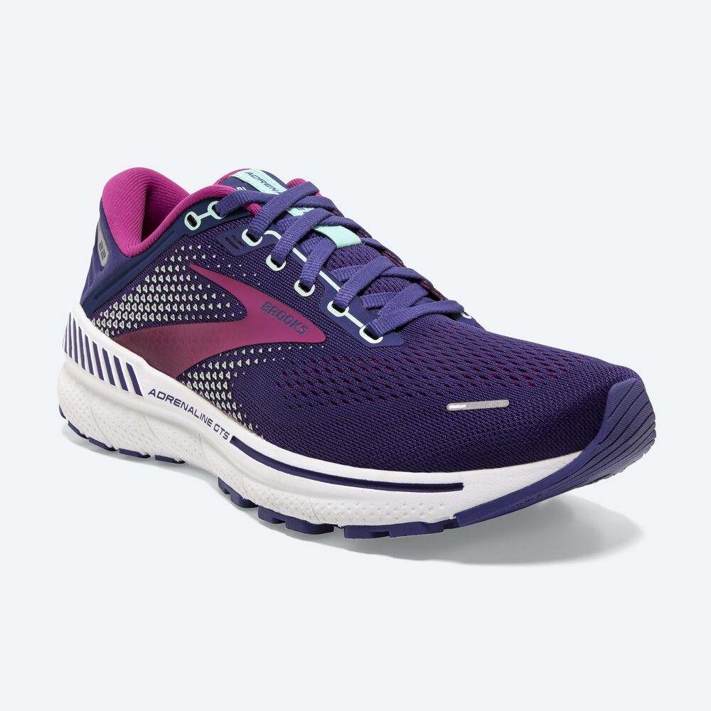 Brooks Adrenaline GTS 22 Női Futócipő Sötétkék/Zöld/Rózsaszín | HU926814