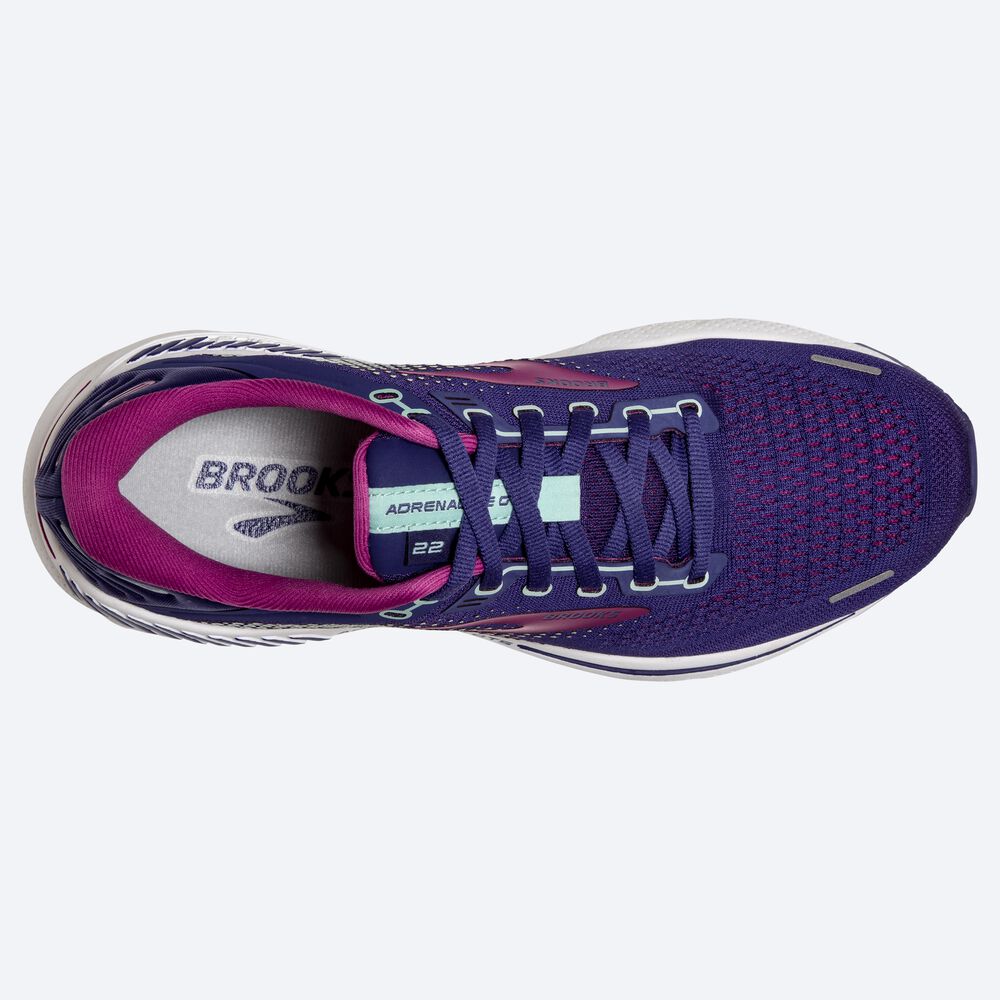 Brooks Adrenaline GTS 22 Női Futócipő Sötétkék/Zöld/Rózsaszín | HU926814