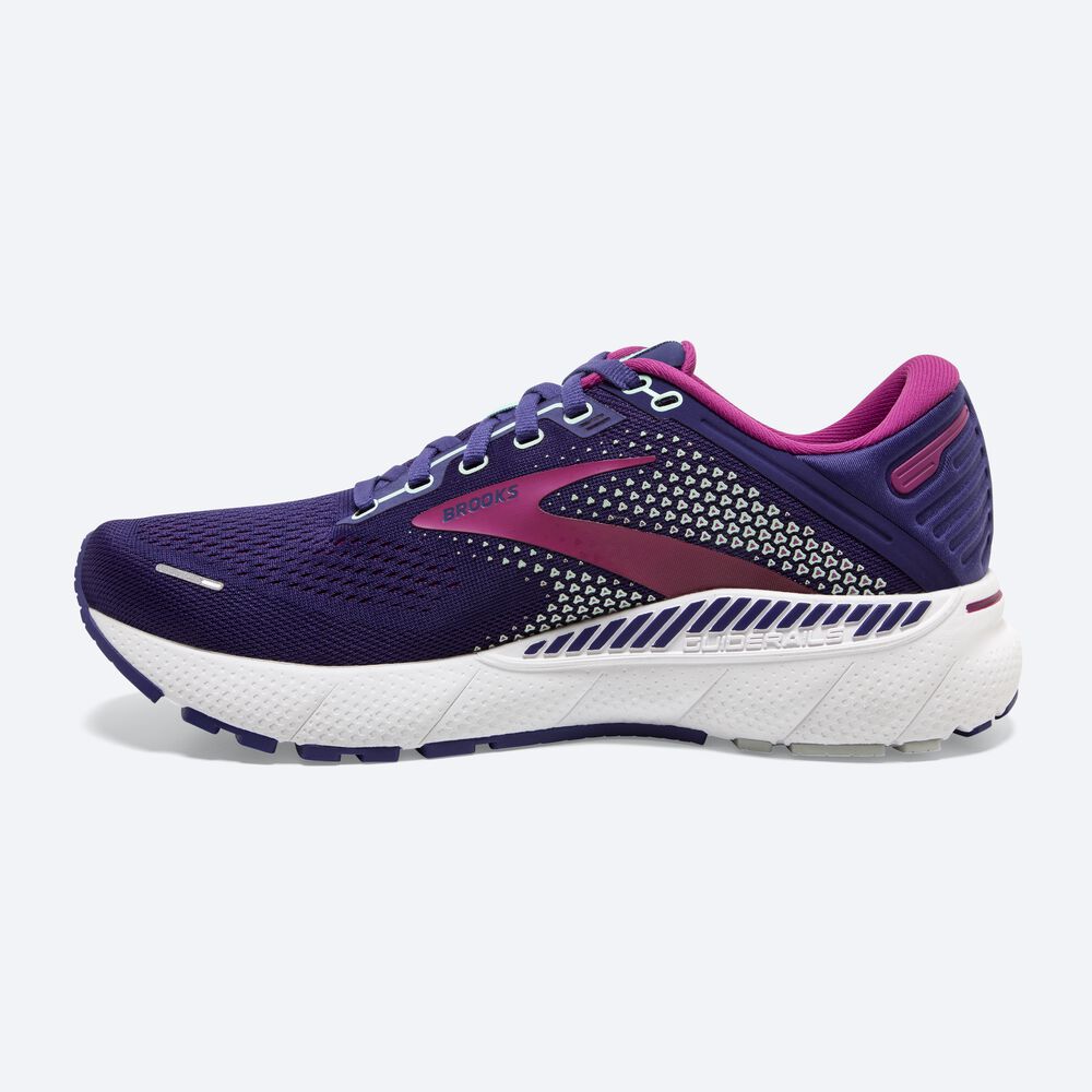 Brooks Adrenaline GTS 22 Női Futócipő Sötétkék/Zöld/Rózsaszín | HU926814