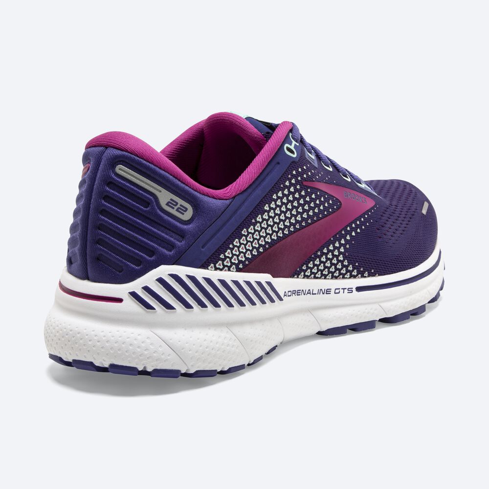 Brooks Adrenaline GTS 22 Női Futócipő Sötétkék/Zöld/Rózsaszín | HU926814