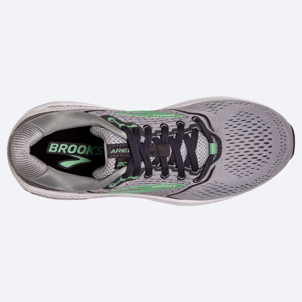 Brooks Ariel '20 Női Futócipő Szürke/Fekete/Zöld | HU357698