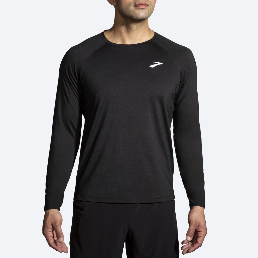 Brooks Atmosphere Long Sleeve 2.0 Férfi Póló Fekete | HU046958