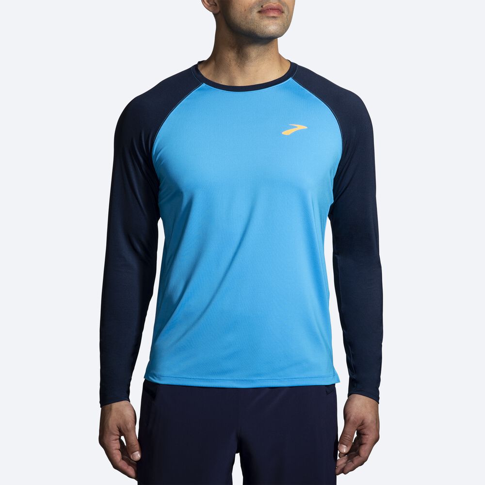 Brooks Atmosphere Long Sleeve 2.0 Férfi Póló Kék/Sötétkék | HU091584