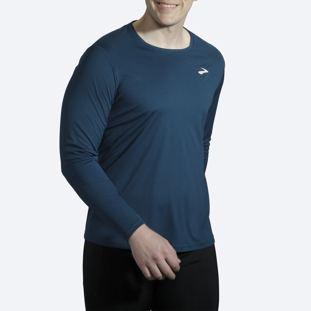 Brooks Atmosphere Long Sleeve Férfi Póló Sötétkék | HU591864