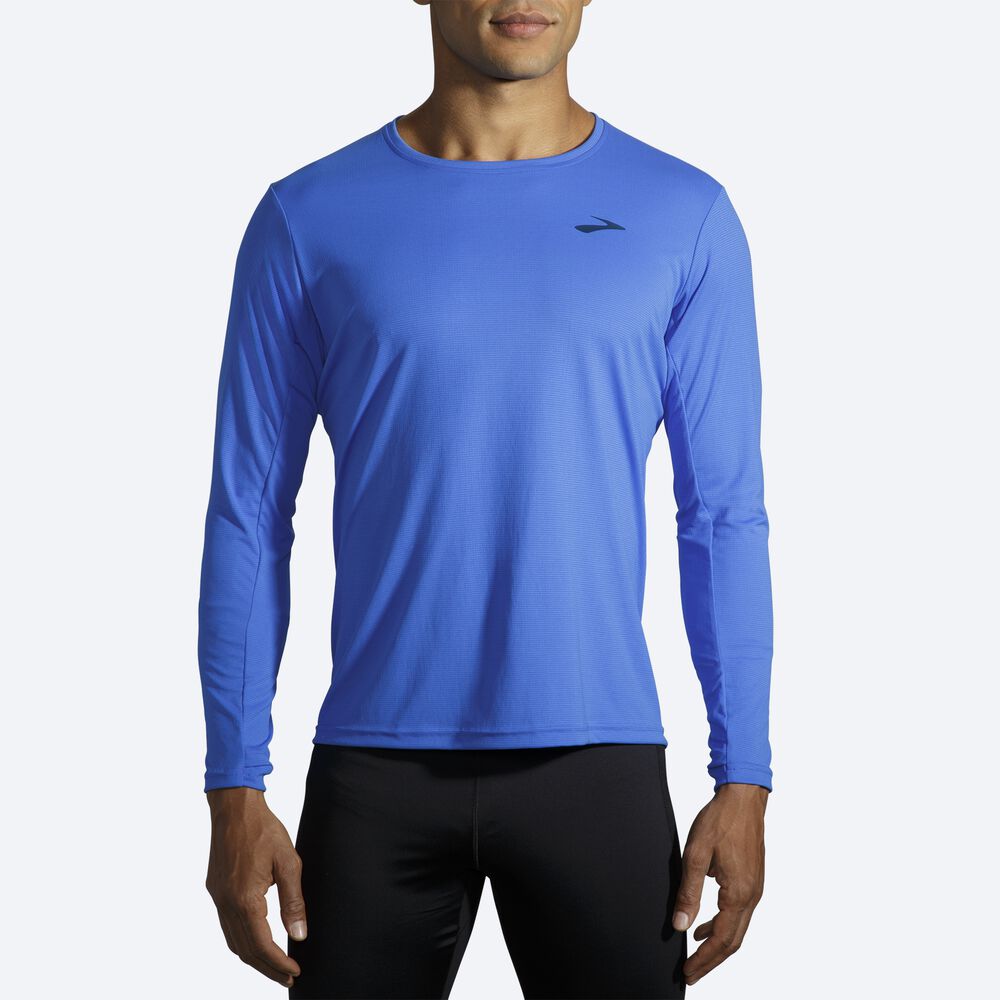 Brooks Atmosphere Long Sleeve Férfi Póló Kék | HU701592