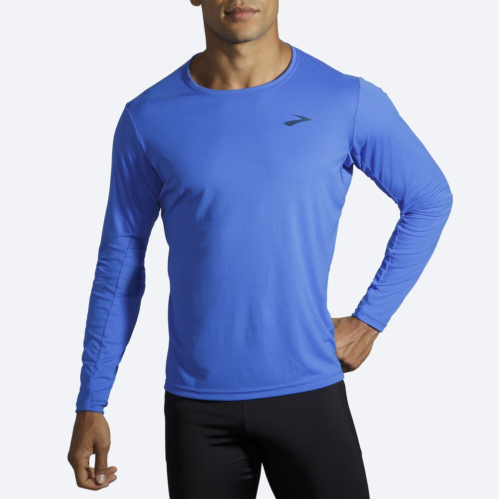 Brooks Atmosphere Long Sleeve Férfi Póló Kék | HU701592