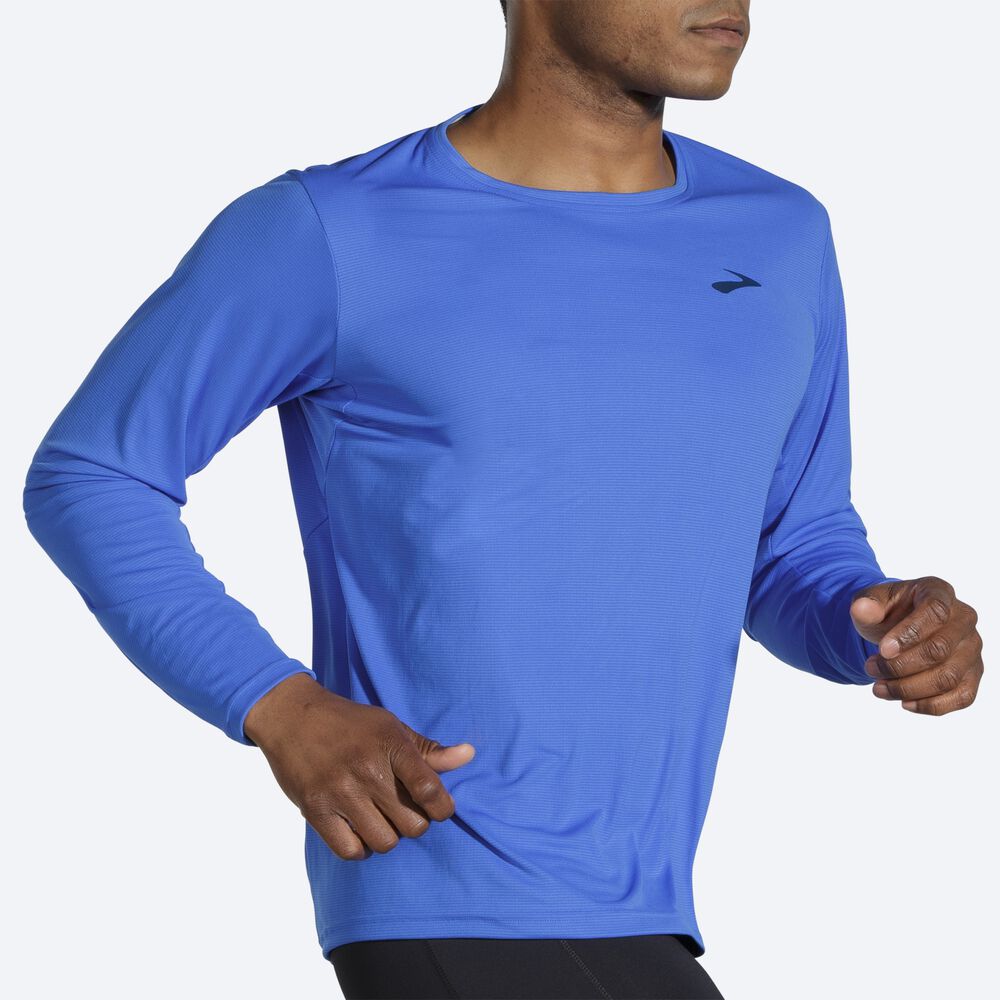 Brooks Atmosphere Long Sleeve Férfi Póló Kék | HU701592