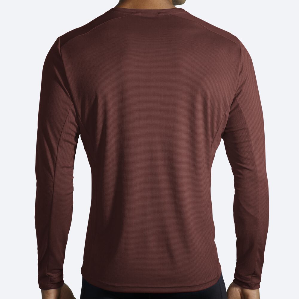 Brooks Atmosphere Long Sleeve Férfi Póló Csokoládé | HU872340