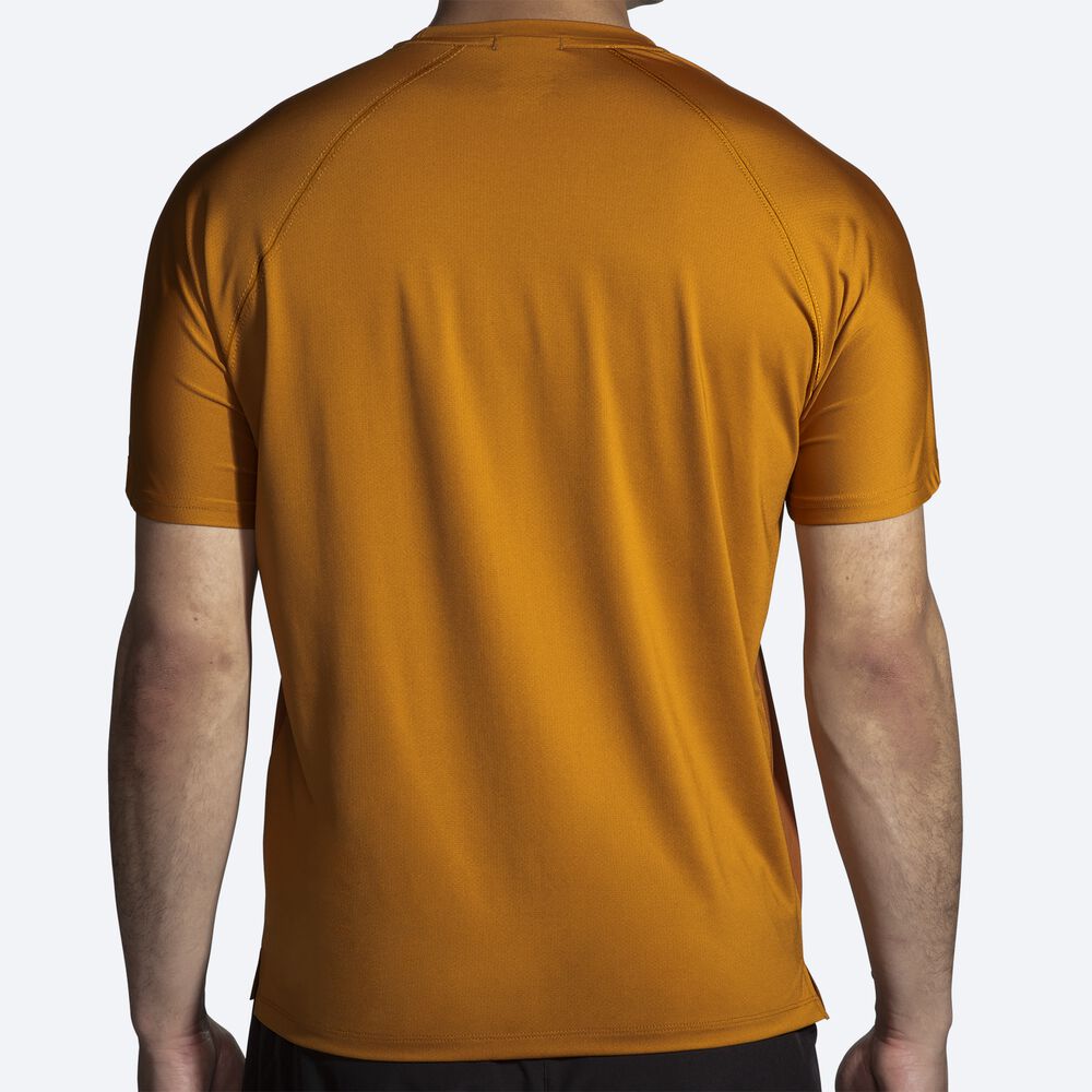 Brooks Atmosphere Short Sleeve 2.0 Férfi Póló Barna/Sárga | HU267194