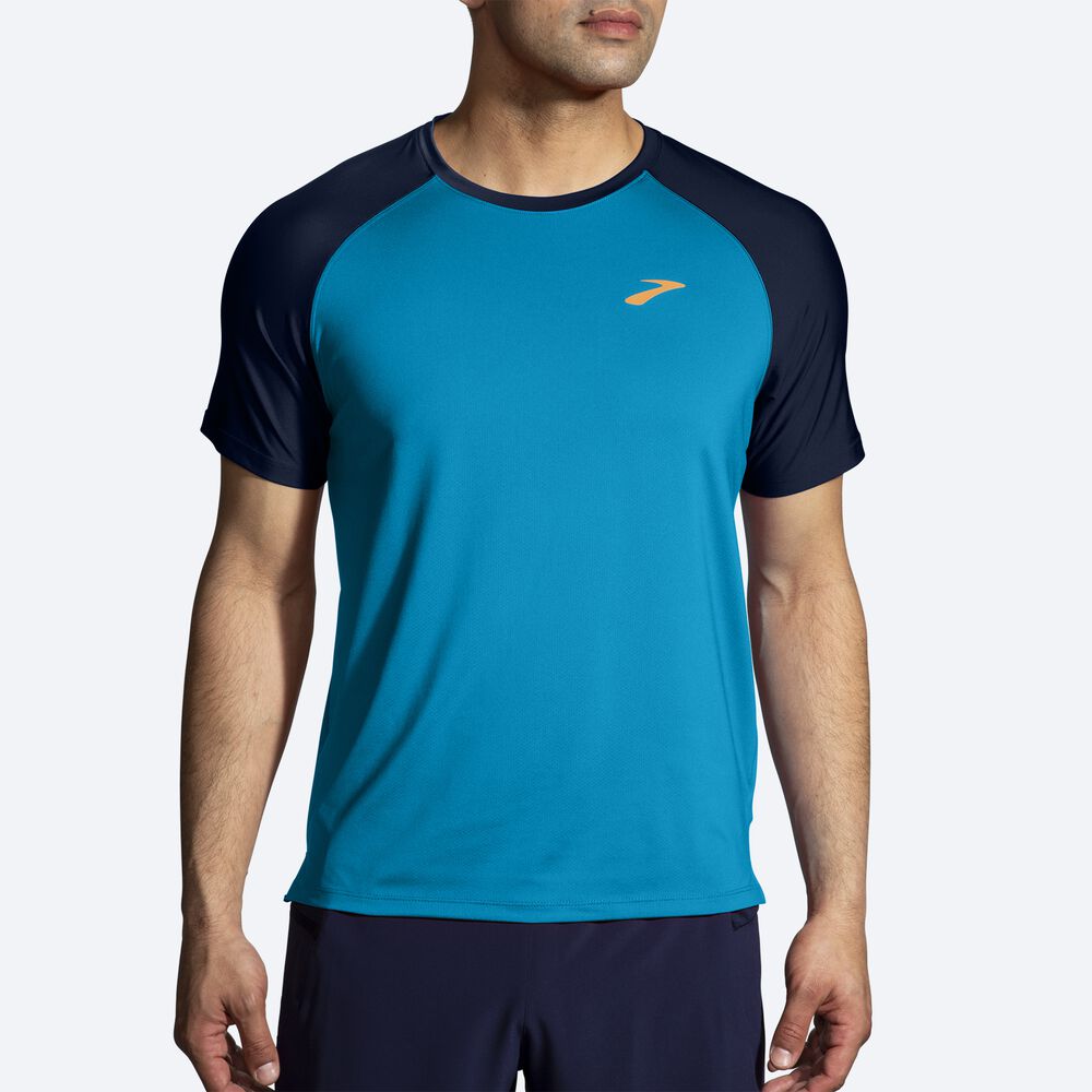 Brooks Atmosphere Short Sleeve 2.0 Férfi Póló Kék/Sötétkék | HU306185