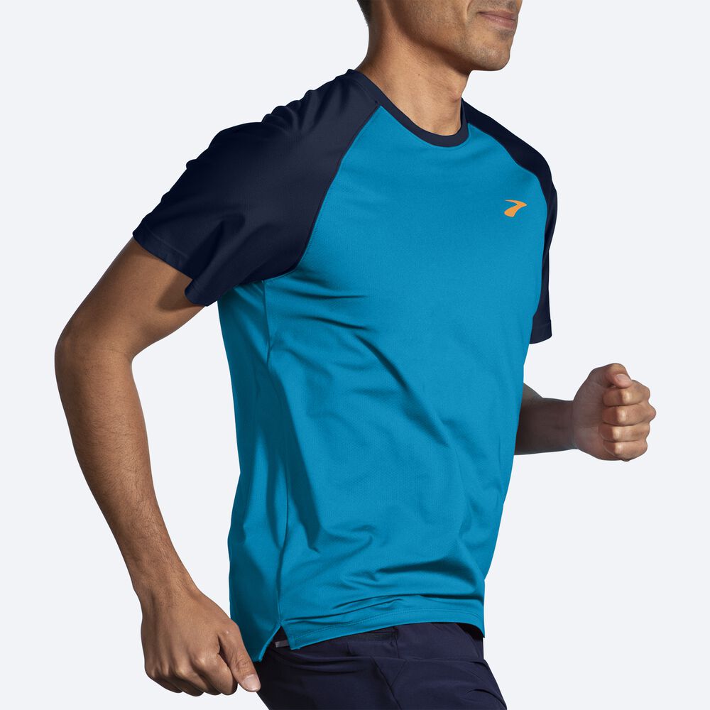 Brooks Atmosphere Short Sleeve 2.0 Férfi Póló Kék/Sötétkék | HU306185