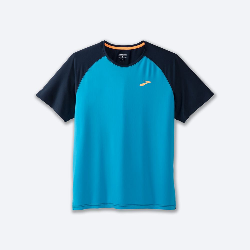 Brooks Atmosphere Short Sleeve 2.0 Férfi Póló Kék/Sötétkék | HU306185