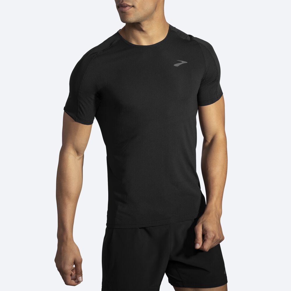 Brooks Atmosphere Short Sleeve Férfi Póló Fekete | HU271905