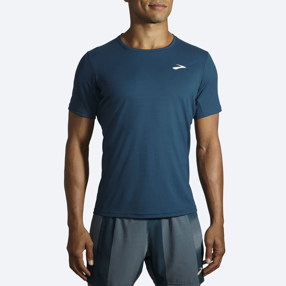 Brooks Atmosphere Short Sleeve Férfi Póló Sötétkék | HU345807