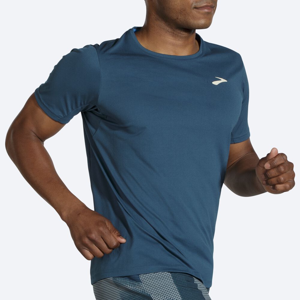 Brooks Atmosphere Short Sleeve Férfi Póló Sötétkék | HU345807