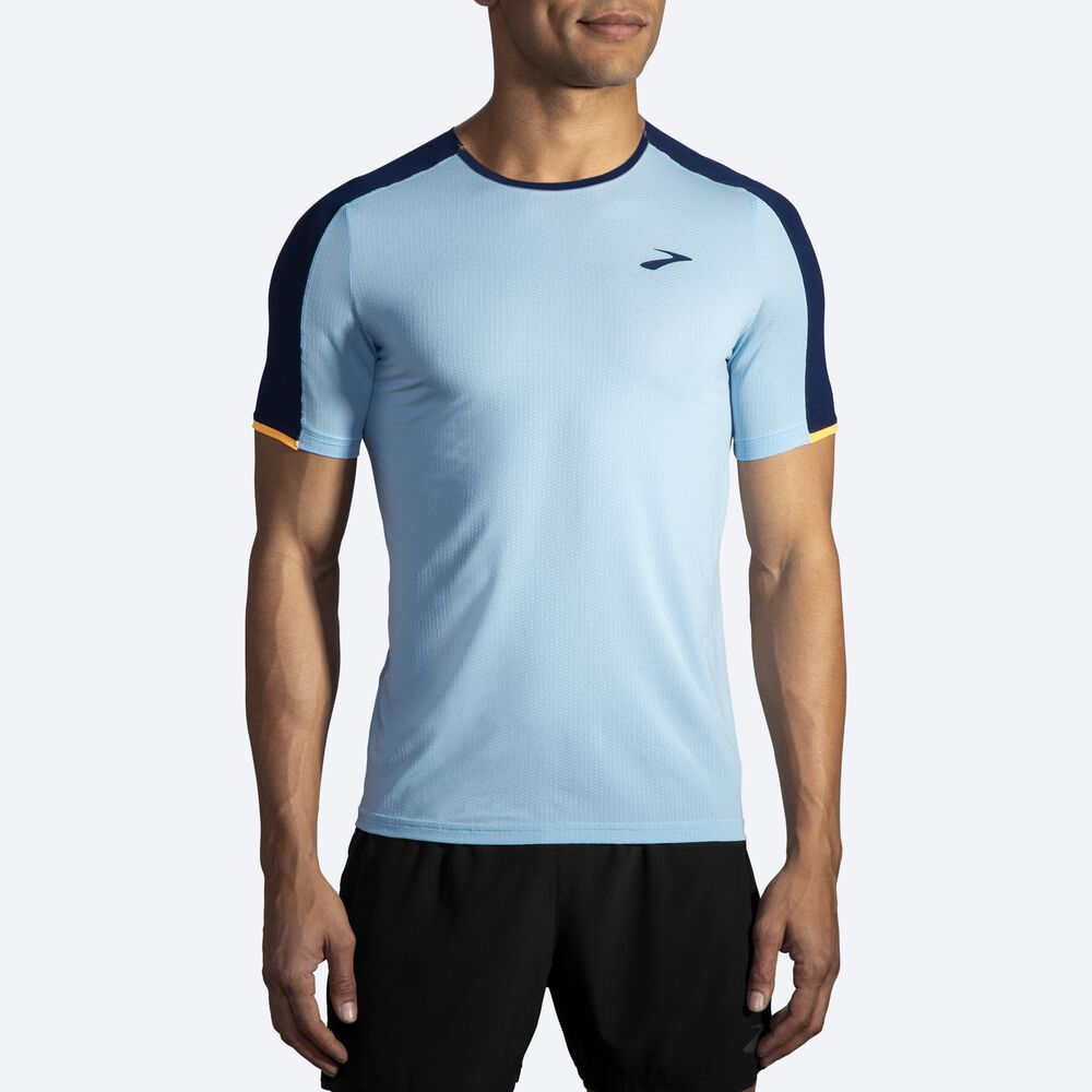 Brooks Atmosphere Short Sleeve Férfi Póló Sötétkék/Narancssárga | HU594731