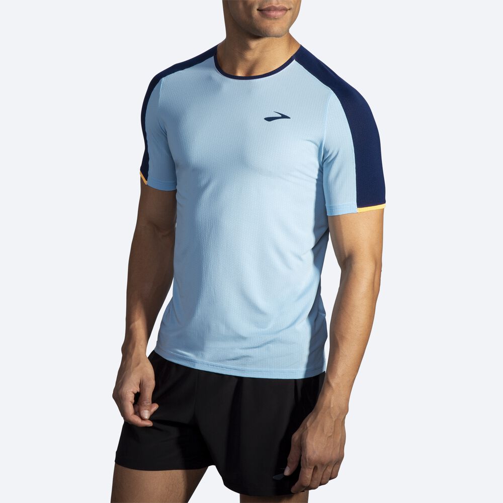 Brooks Atmosphere Short Sleeve Férfi Póló Sötétkék/Narancssárga | HU594731