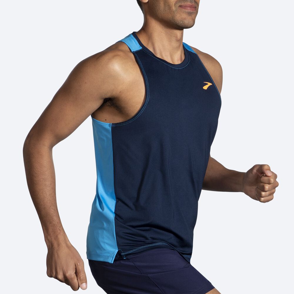 Brooks Atmosphere Singlet 2.0 Férfi Ujjatlan Póló Sötétkék | HU650937