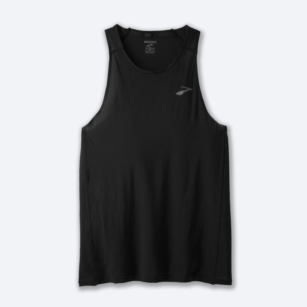 Brooks Atmosphere Singlet Férfi Ujjatlan Póló Fekete | HU073418