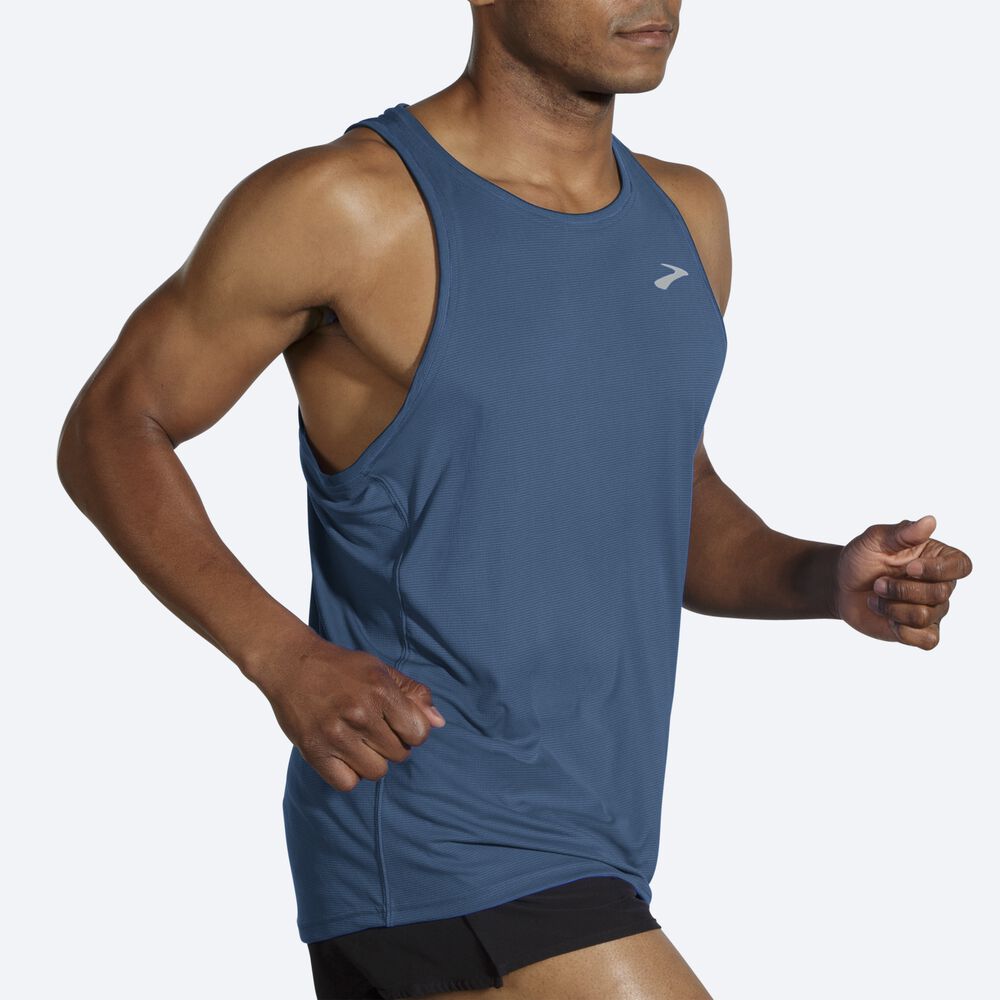 Brooks Atmosphere Singlet Férfi Ujjatlan Póló Kék | HU231459