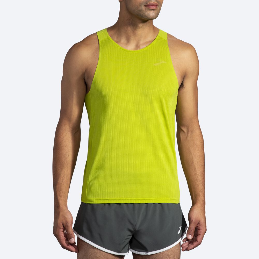 Brooks Atmosphere Singlet Férfi Ujjatlan Póló Sárga | HU308674