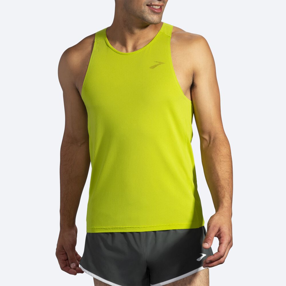 Brooks Atmosphere Singlet Férfi Ujjatlan Póló Sárga | HU308674