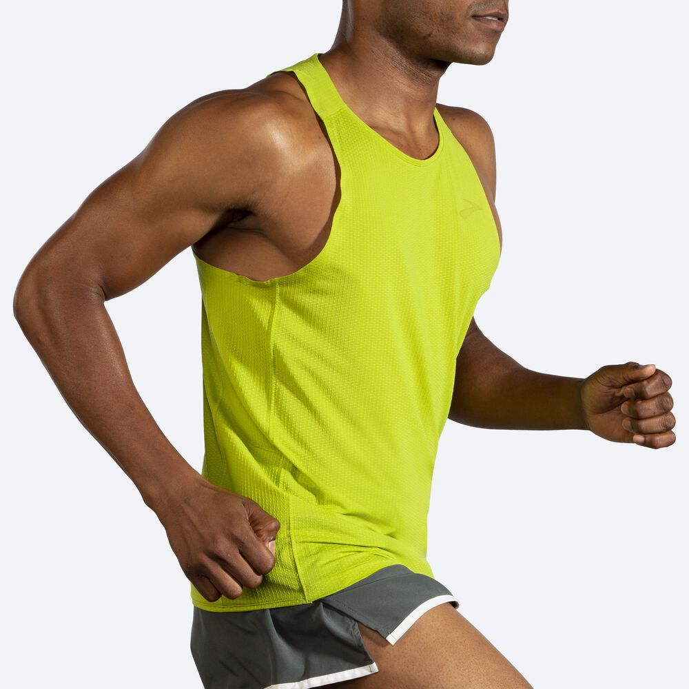 Brooks Atmosphere Singlet Férfi Ujjatlan Póló Sárga | HU308674