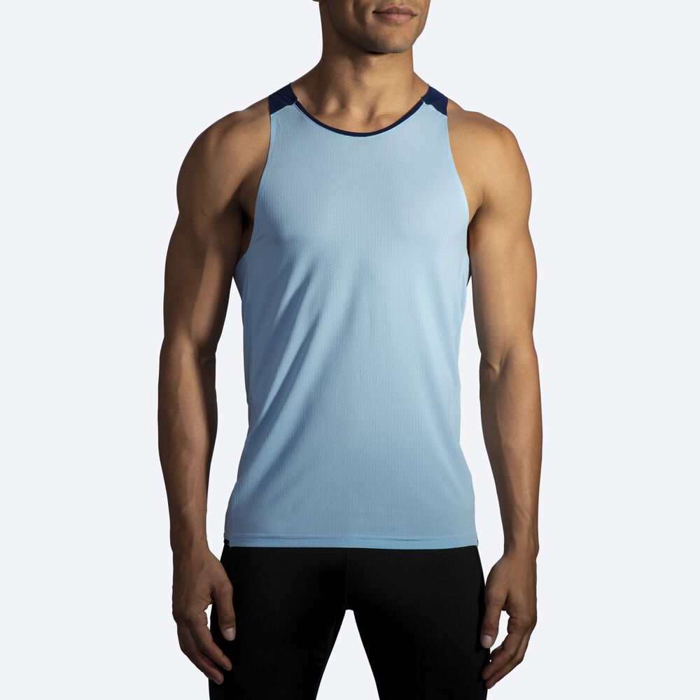 Brooks Atmosphere Singlet Férfi Ujjatlan Póló Sötétkék | HU378541