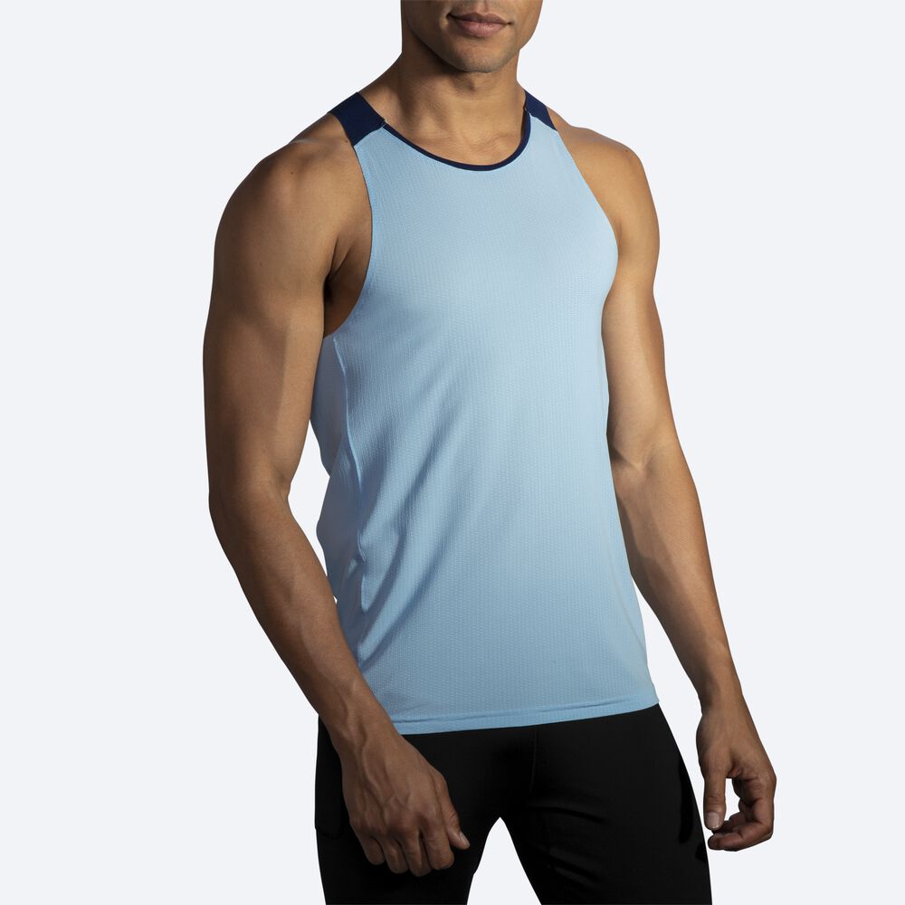 Brooks Atmosphere Singlet Férfi Ujjatlan Póló Sötétkék | HU378541