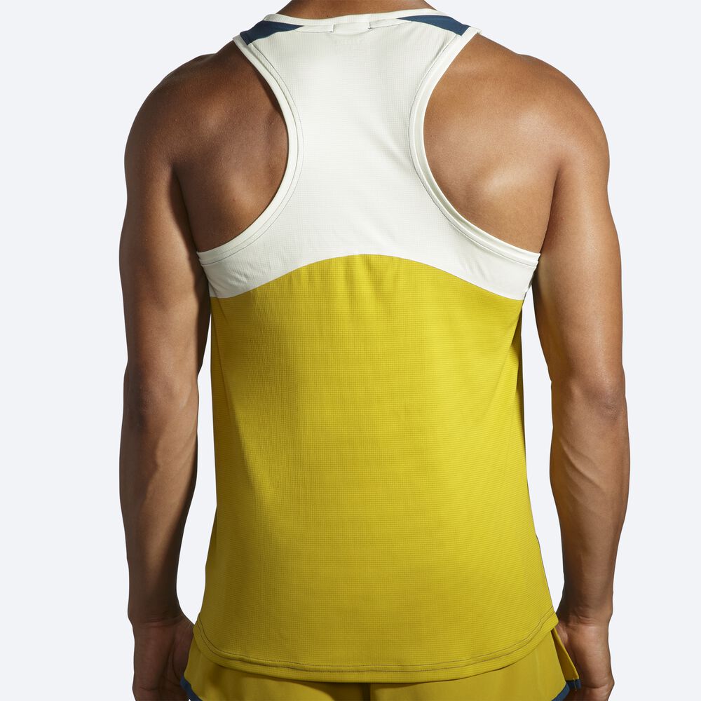 Brooks Atmosphere Singlet Férfi Ujjatlan Póló Sötétkék/Narancssárga | HU673592