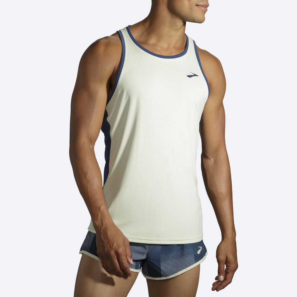 Brooks Atmosphere Singlet Férfi Ujjatlan Póló Narancssárga/Sötétkék | HU857192