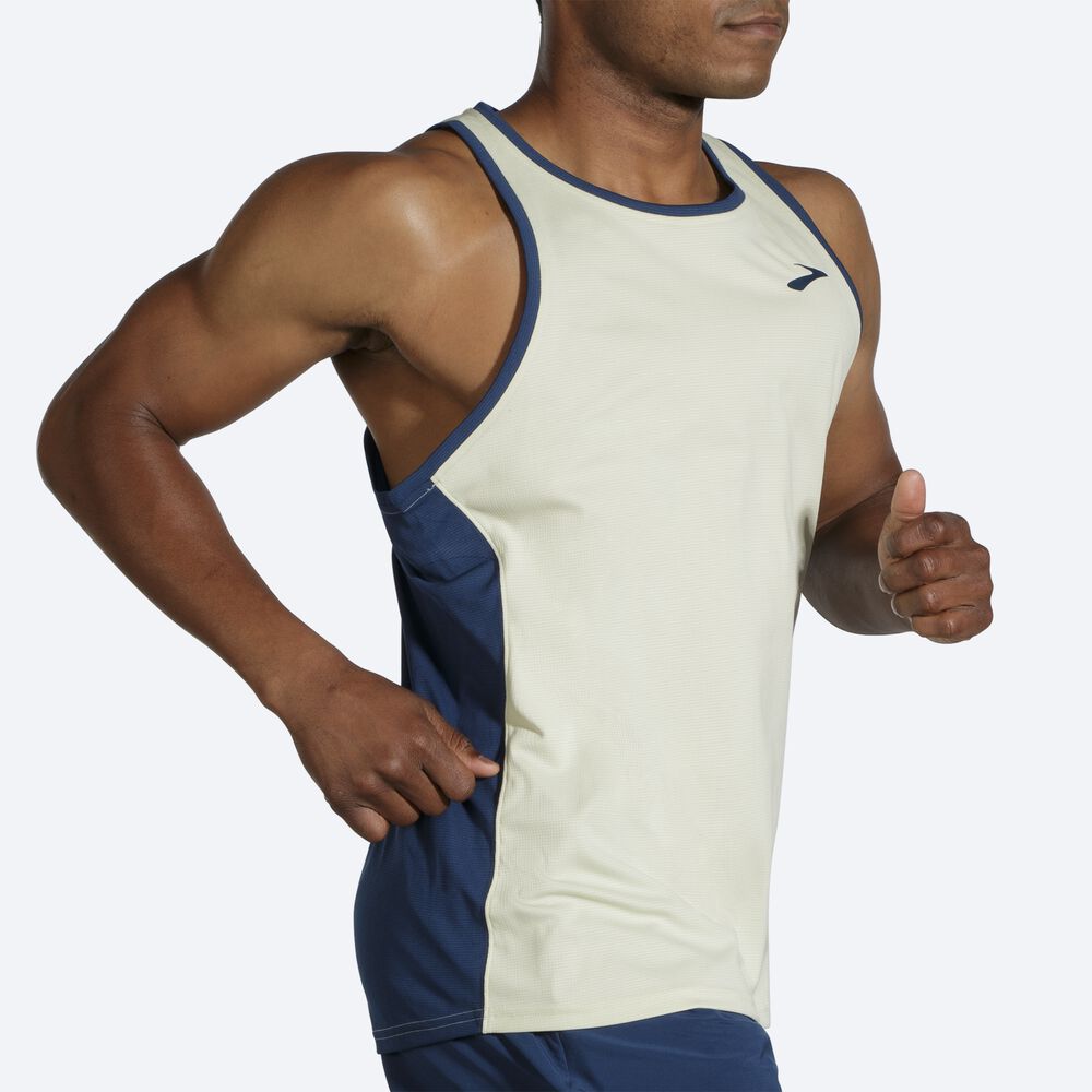 Brooks Atmosphere Singlet Férfi Ujjatlan Póló Narancssárga/Sötétkék | HU857192