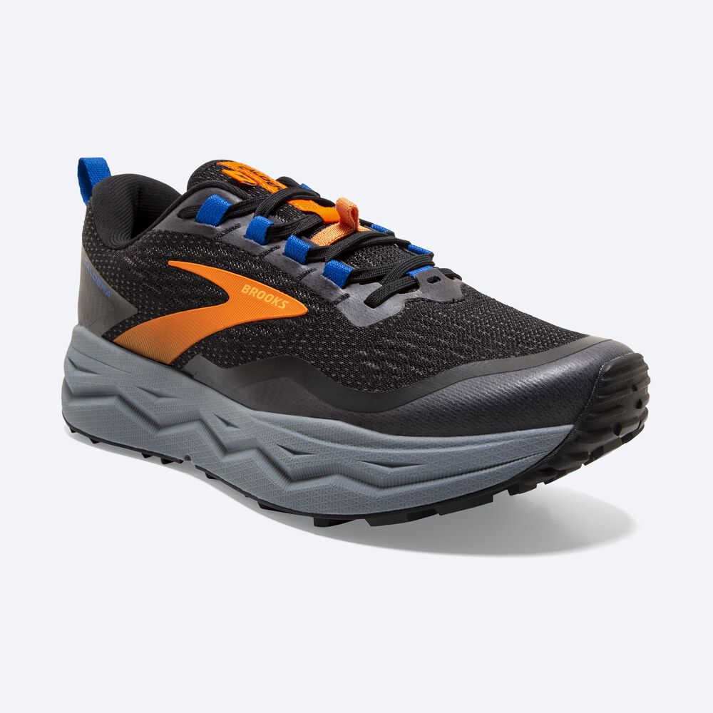 Brooks Caldera 5 Férfi Terepfutó Cipő Fekete/Narancssárga/Kék | HU309715