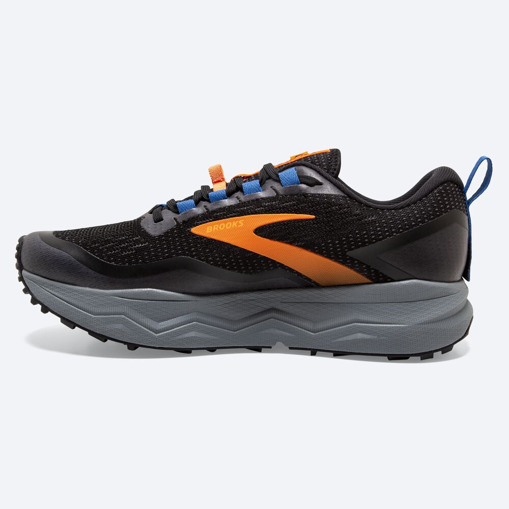 Brooks Caldera 5 Férfi Terepfutó Cipő Fekete/Narancssárga/Kék | HU309715