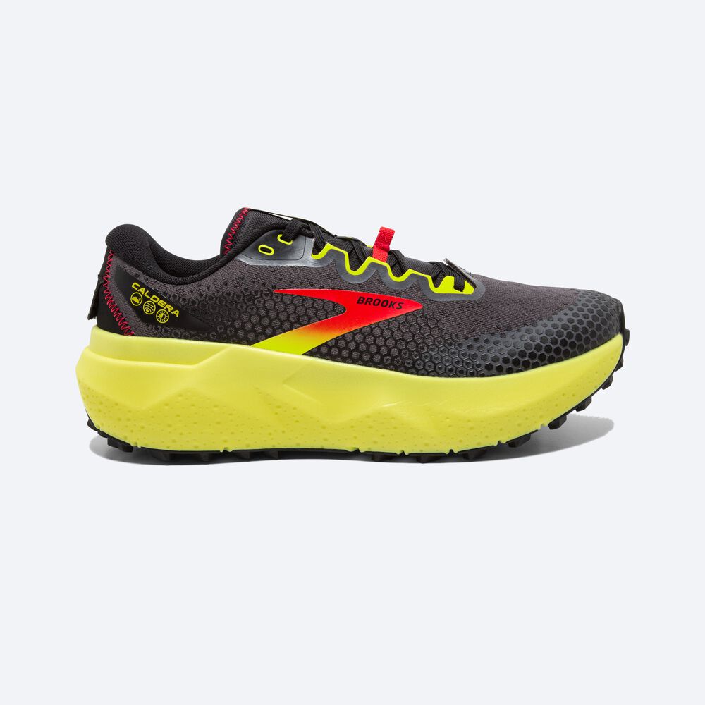 Brooks Caldera 6 Férfi Terepfutó Cipő Fekete/Piros/Sárga | HU817394